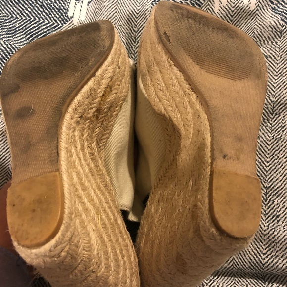 Steve Madden Peep Toe Linen Wedge - Picture 6 of 8